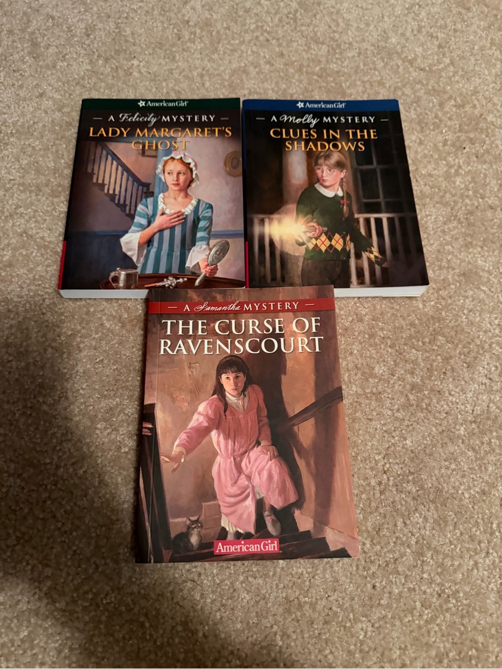 Lot of 3 American Girl Mystery Book Felicity, Molly, Samantha